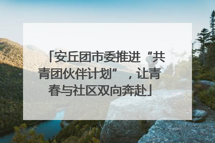 安丘团市委推进“共青团伙伴计划”，让青春与社区双向奔赴