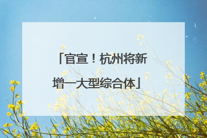 官宣！杭州将新增一大型综合体
