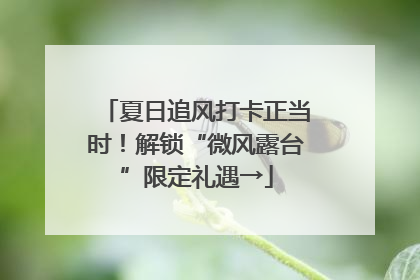 夏日追风打卡正当时！解锁“微风露台”限定礼遇→