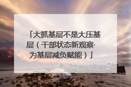 大抓基层不是大压基层（干部状态新观察·为基层减负赋能）
