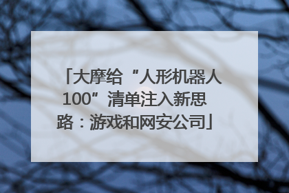 大摩给“人形机器人100”清单注入新思路：游戏和网安公司