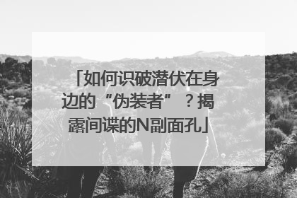 如何识破潜伏在身边的“伪装者”？揭露间谍的N副面孔