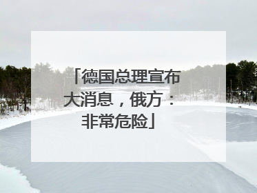德国总理宣布大消息，俄方：非常危险