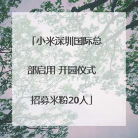 小米深圳国际总部启用 开园仪式招募米粉20人