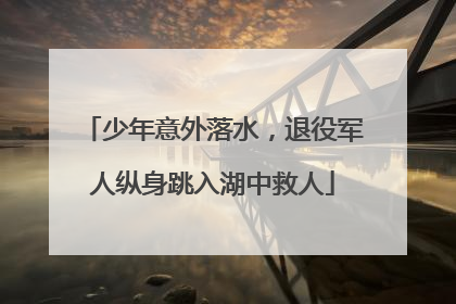 少年意外落水，退役军人纵身跳入湖中救人