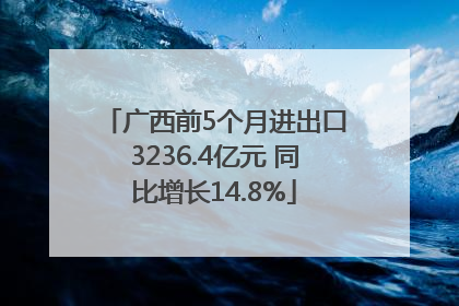 广西前5个月进出口3236.4亿元 同比增长14.8%