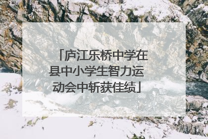 庐江乐桥中学在县中小学生智力运动会中斩获佳绩