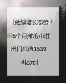 延续增长态势！前5个月潍坊市进出口总值1539.4亿元