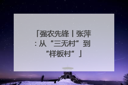 强农先锋丨张萍：从“三无村”到“样板村”