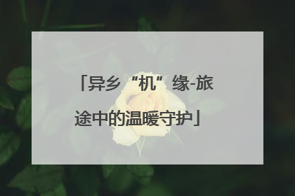 异乡“机”缘-旅途中的温暖守护