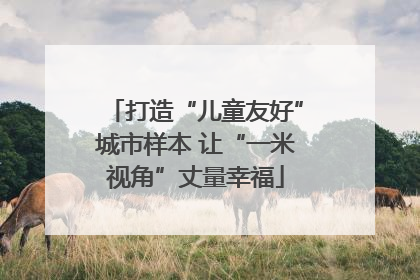 打造“儿童友好”城市样本 让“一米视角”丈量幸福