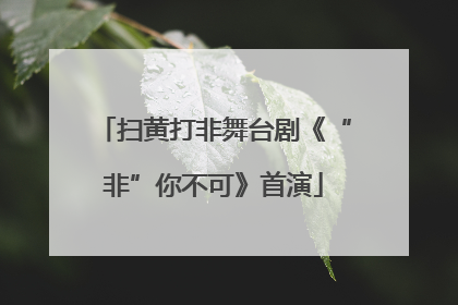 扫黄打非舞台剧《“非”你不可》首演