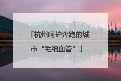 杭州呵护奔跑的城市“毛细血管”