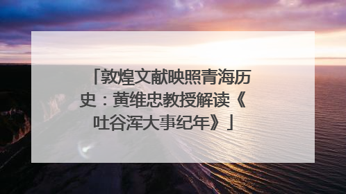 敦煌文献映照青海历史：黄维忠教授解读《吐谷浑大事纪年》