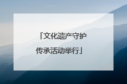 文化遗产守护传承活动举行