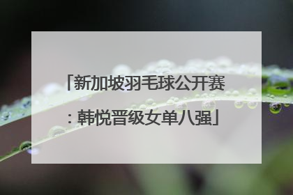 新加坡羽毛球公开赛：韩悦晋级女单八强