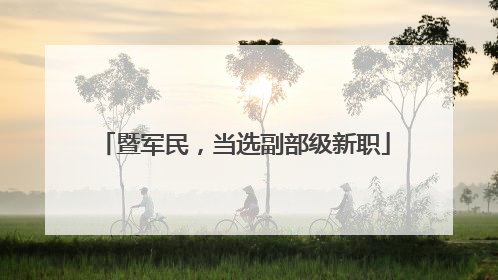 暨军民，当选副部级新职