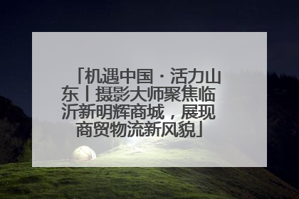 机遇中国・活力山东丨摄影大师聚焦临沂新明辉商城，展现商贸物流新风貌