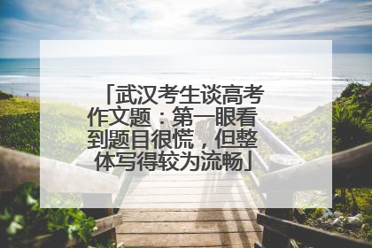 武汉考生谈高考作文题：第一眼看到题目很慌，但整体写得较为流畅