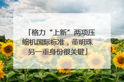 格力“上新”两项压缩机国际标准，董明珠另一重身份很关键