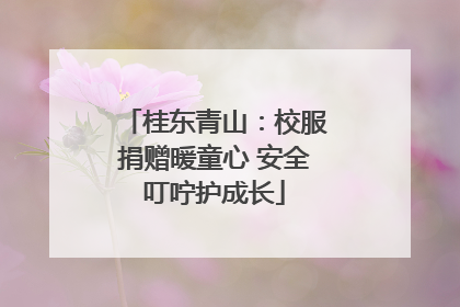 桂东青山：校服捐赠暖童心 安全叮咛护成长