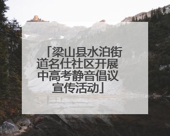 梁山县水泊街道名仕社区开展中高考静音倡议宣传活动