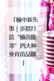榆中新先事｜多措打造“榆苗陇萃”四大种业育苗品牌