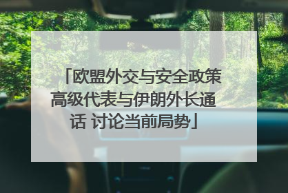 欧盟外交与安全政策高级代表与伊朗外长通话 讨论当前局势