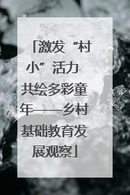 激发“村小”活力 共绘多彩童年——乡村基础教育发展观察