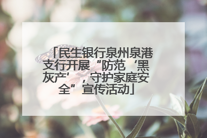民生银行泉州泉港支行开展“防范‘黑灰产’，守护家庭安全”宣传活动