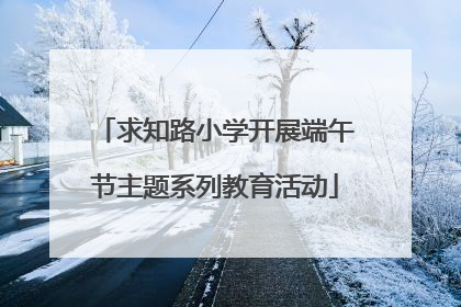 求知路小学开展端午节主题系列教育活动