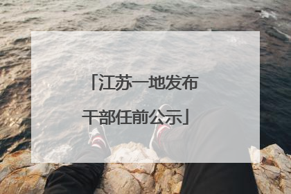 江苏一地发布干部任前公示