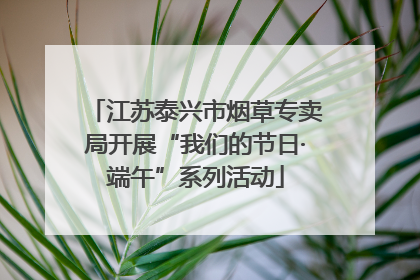 江苏泰兴市烟草专卖局开展“我们的节日·端午”系列活动