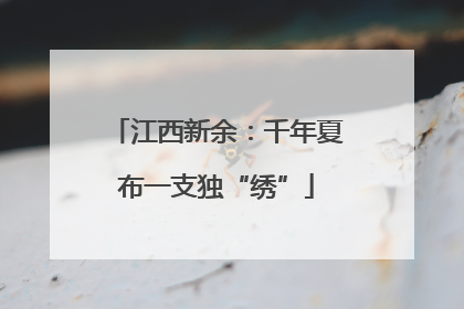 江西新余：千年夏布一支独“绣”