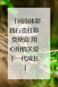 河南体彩践行责任彩票使命 用心用情关爱下一代成长