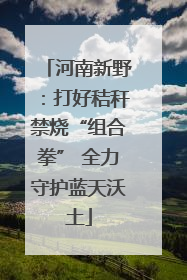 河南新野：打好秸秆禁烧“组合拳” 全力守护蓝天沃土