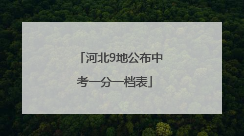 河北9地公布中考一分一档表
