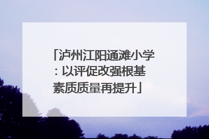 泸州江阳通滩小学：以评促改强根基 素质质量再提升
