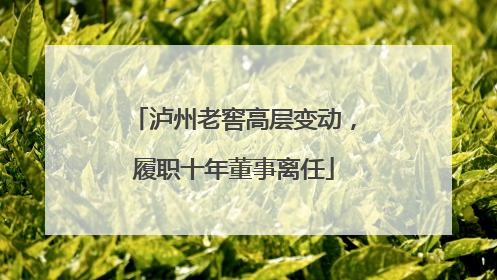 泸州老窖高层变动，履职十年董事离任