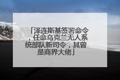 泽连斯基签署命令，任命乌克兰无人系统部队新司令，其曾是商界大佬