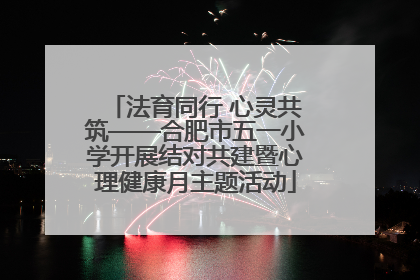 法育同行 心灵共筑——合肥市五一小学开展结对共建暨心理健康月主题活动