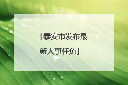 泰安市发布最新人事任免