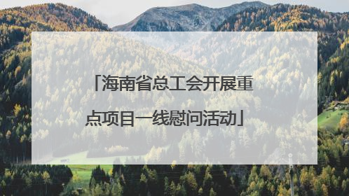 海南省总工会开展重点项目一线慰问活动