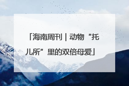 海南周刊｜动物“托儿所”里的双倍母爱