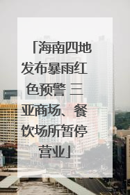 海南四地发布暴雨红色预警 三亚商场、餐饮场所暂停营业
