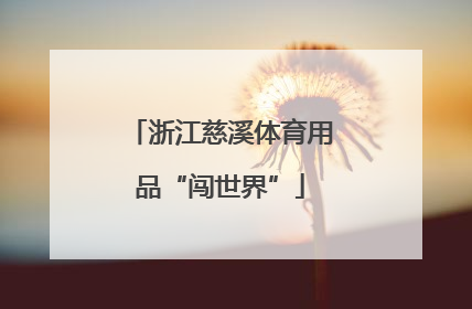 浙江慈溪体育用品“闯世界”