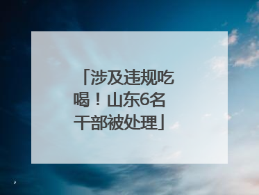 涉及违规吃喝！山东6名干部被处理