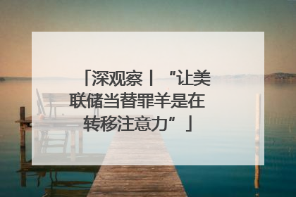 深观察丨“让美联储当替罪羊是在转移注意力”