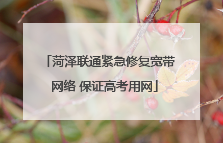 菏泽联通紧急修复宽带网络 保证高考用网