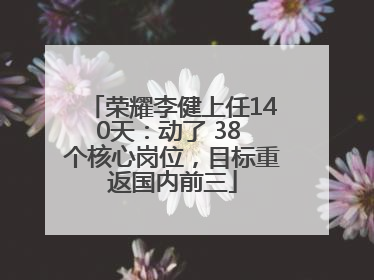 荣耀李健上任140天：动了 38 个核心岗位，目标重返国内前三